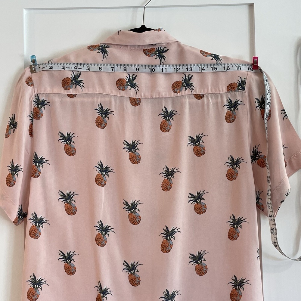 Cactus Man Ricky Singh Mens Large Cotton Short Sleeve Shirt Pineapple Pink Aloha - Picture 7 of 13